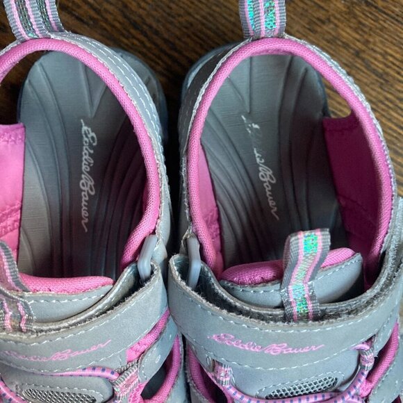 EDDIE BAUER GREY/PINK SANDALS SIZE 3 YOUTH - Picture 7 of 12